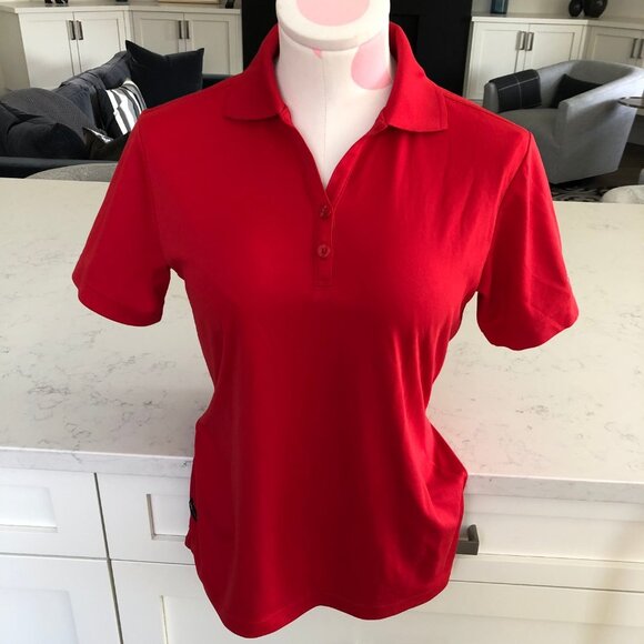 ONTOUR Athletic Short Sleeve 2 Button Pull On Poly Golf Polo Shirt Red Sz S NWOT - Picture 11 of 11
